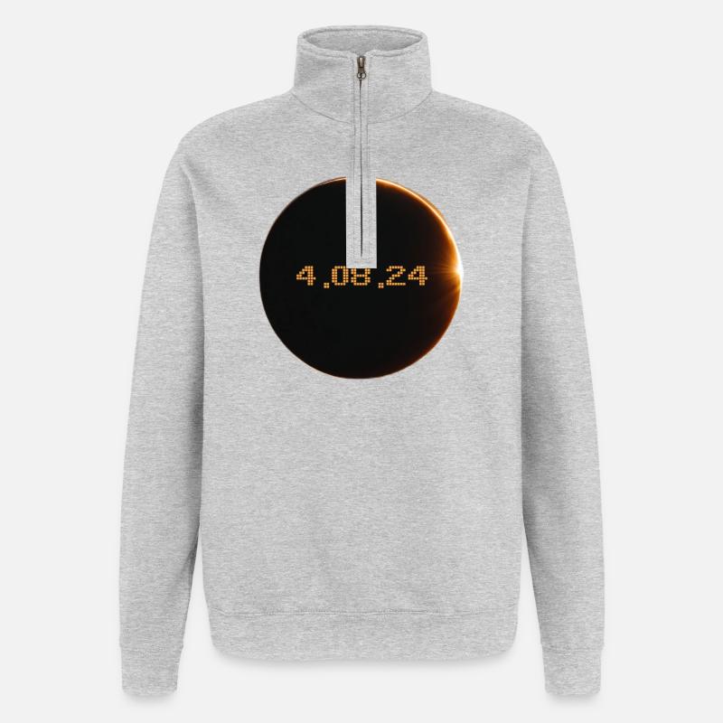 Solar Eclipse 2024 - Quarter-Zip Sweatshirt - heather grey