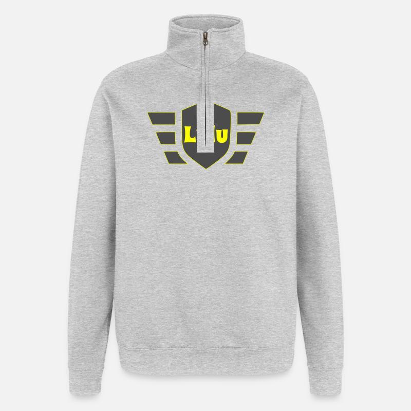 Lulu - Sweat à zip 1/4 - gris chiné