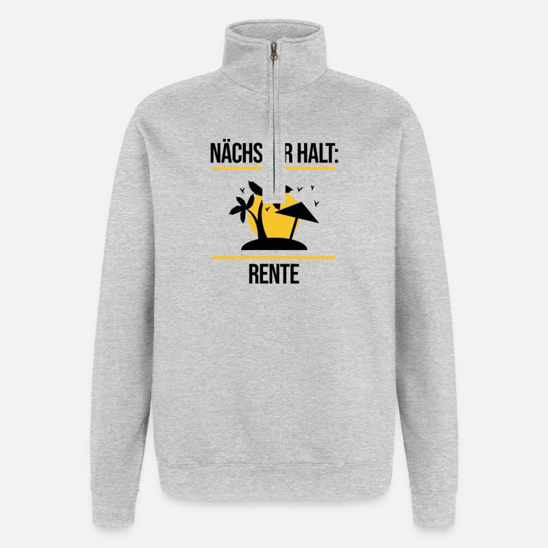 Pension Statement Ruhestand Lebensabend Abschied - Quarter-Zip-Sweatshirt - Grau meliert