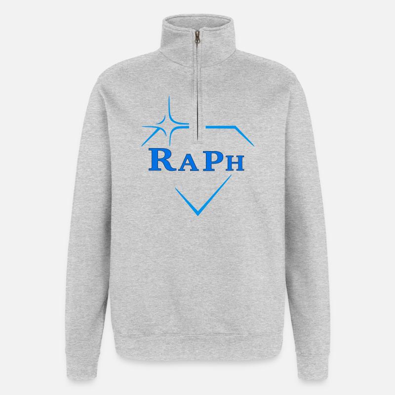 Raph - Sweat à zip 1/4 - gris chiné