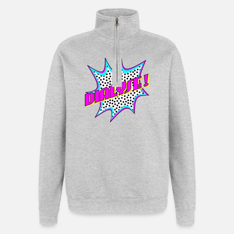 DIALYSE NIERENZENTRUM - Nephrologie - Quarter-Zip-Sweatshirt - Grau meliert