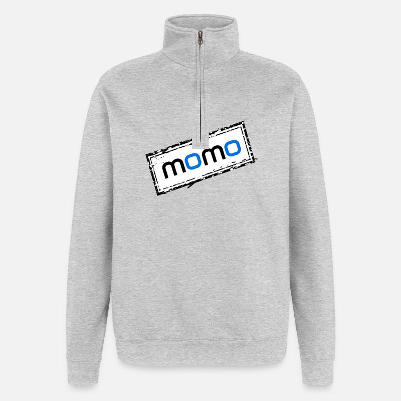Momo - Sweat à zip 1/4 - gris chiné