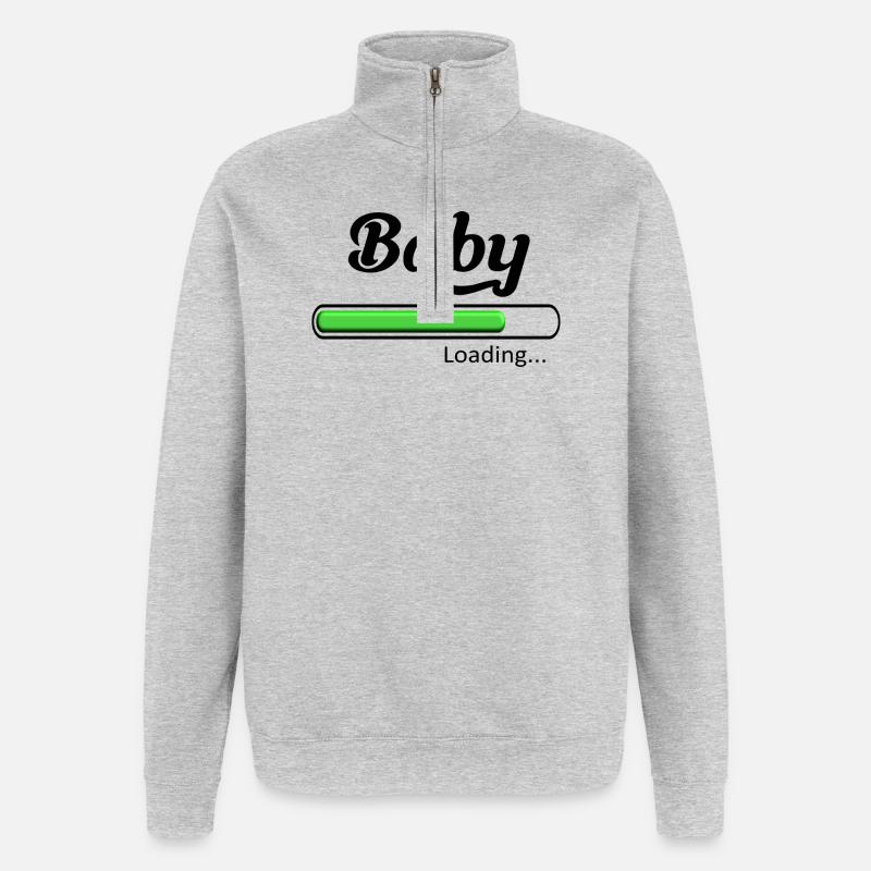 Baby loading. - Sweat à zip 1/4 - gris chiné