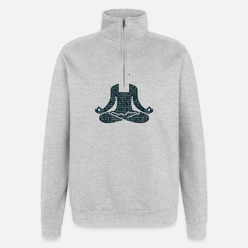 Pose méditative - Sweat à zip 1/4 - gris chiné