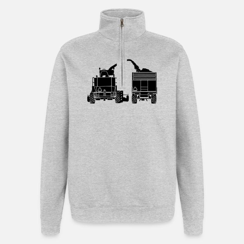 Corn chopper - Quarter-Zip Sweatshirt - heather grey