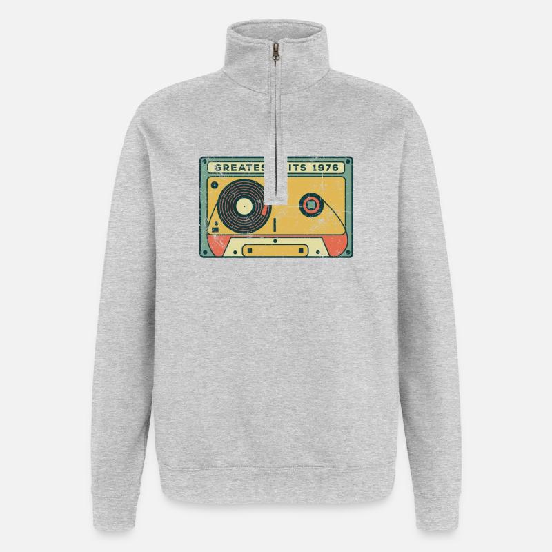 Millésime 1976 - Sweat à zip 1/4 - gris chiné