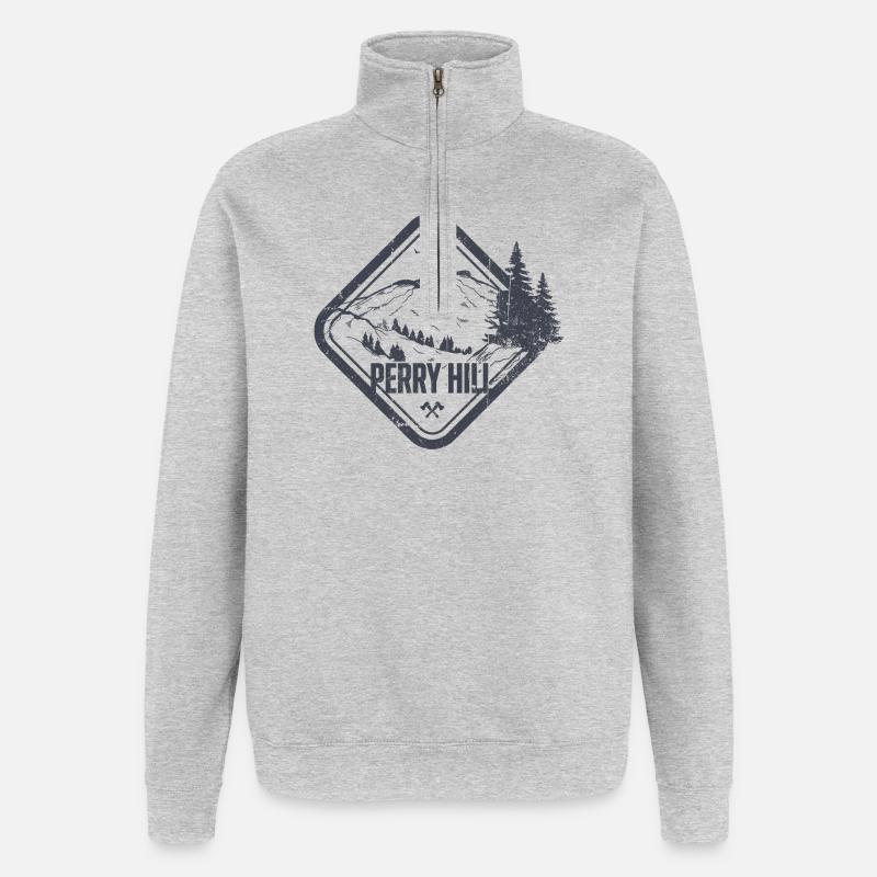 Perry Hill Bergrücke - Quarter-Zip-Sweatshirt - Grau meliert
