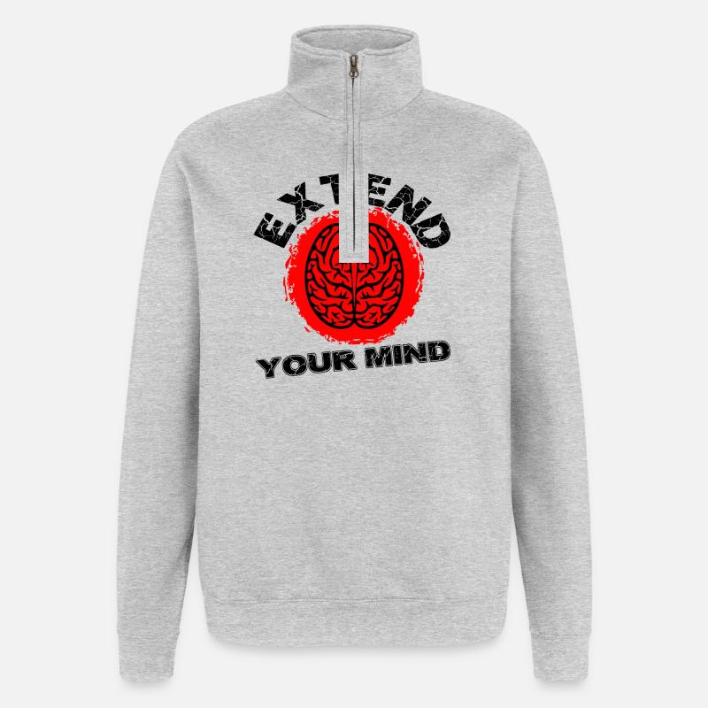 ERWEITERN SIE IHREN VERSTAND - Quarter-Zip-Sweatshirt - Grau meliert