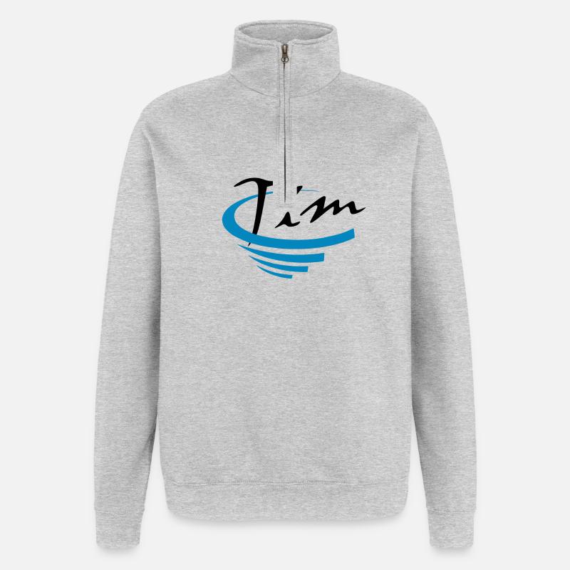 Tim - Quarter-Zip-Sweatshirt - Grau meliert