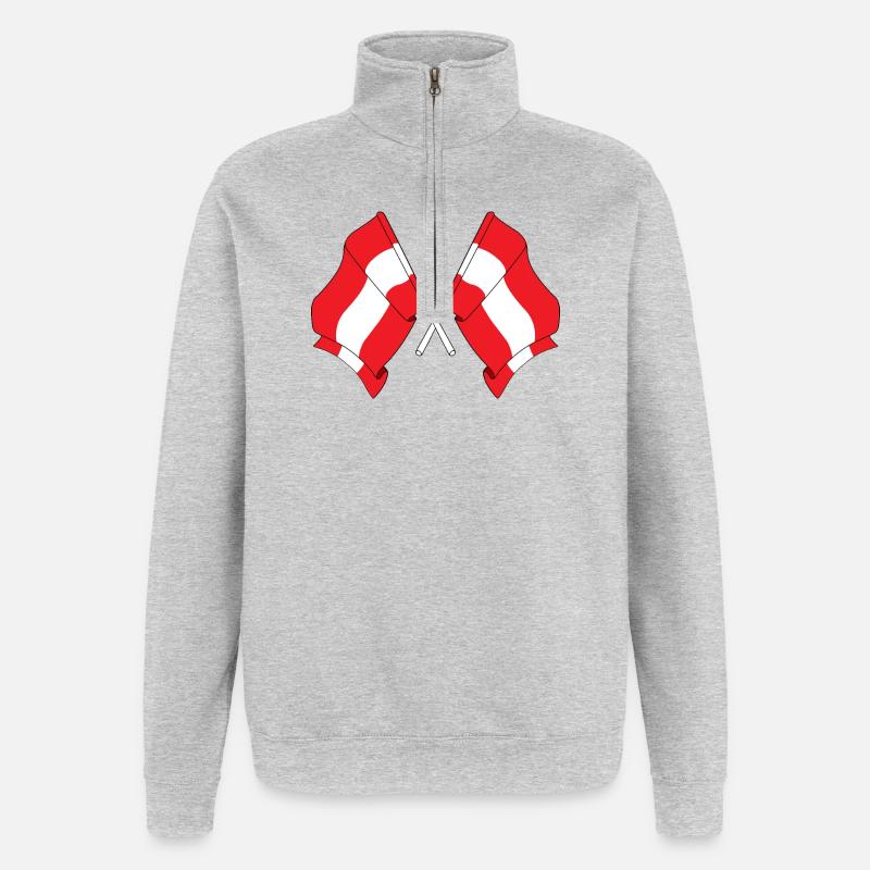 Two flags Austria - Quarter-Zip Sweatshirt - heather grey