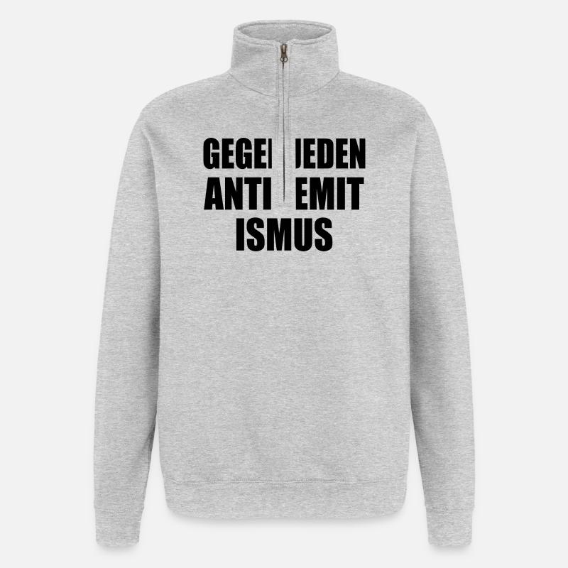 Gegen jeden antisemitismus - Quarter-Zip-Sweatshirt - Grau meliert