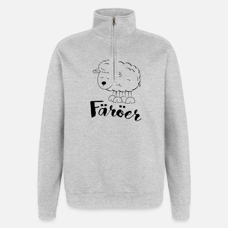 Färöer Schaf - Quarter-Zip-Sweatshirt - Grau meliert