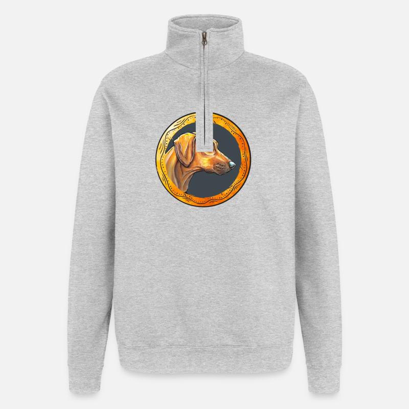 Rhodesian Ridgeback - Quarter-Zip Sweatshirt - heather grey