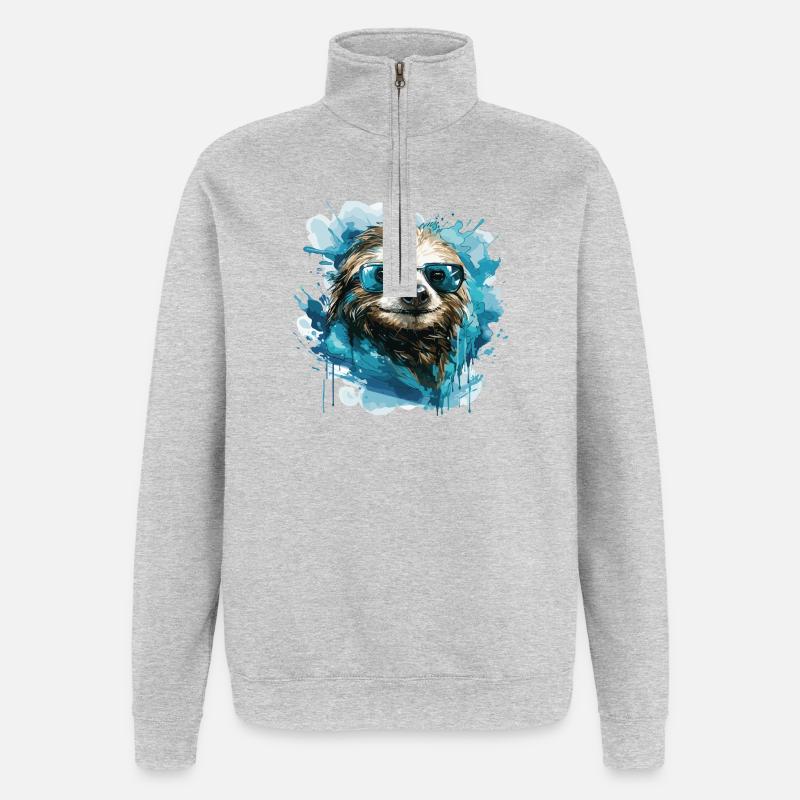 Lunettes de soleil Sloth Aquawash - Sweat à zip 1/4 - gris chiné