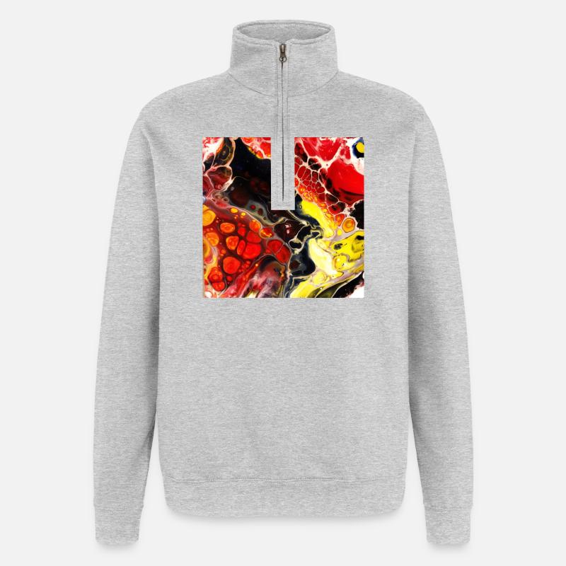 Imagination - Sweat à zip 1/4 - gris chiné