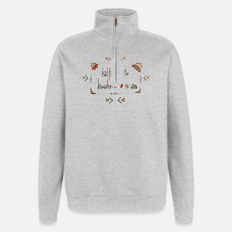 Halfway To Knowhere - Quarter-Zip-Sweatshirt - Grau meliert