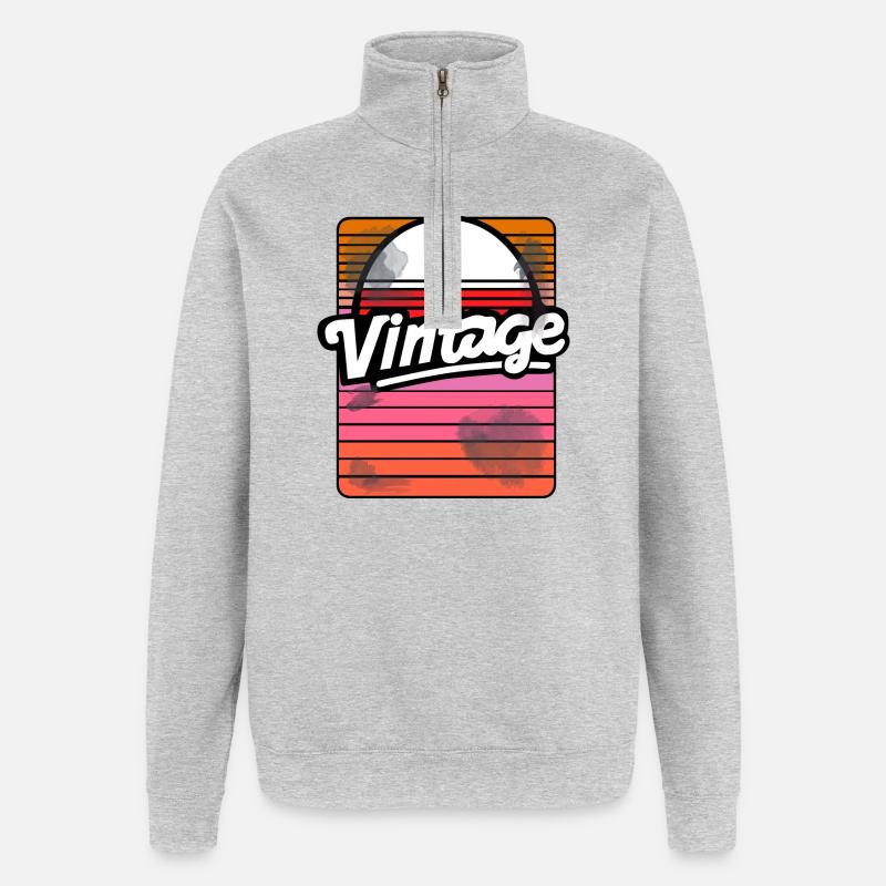 VINTAGE - Quarter-Zip-Sweatshirt - Grau meliert