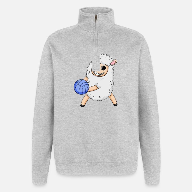 Mouton de volley-ball - Sweat à zip 1/4 - gris chiné