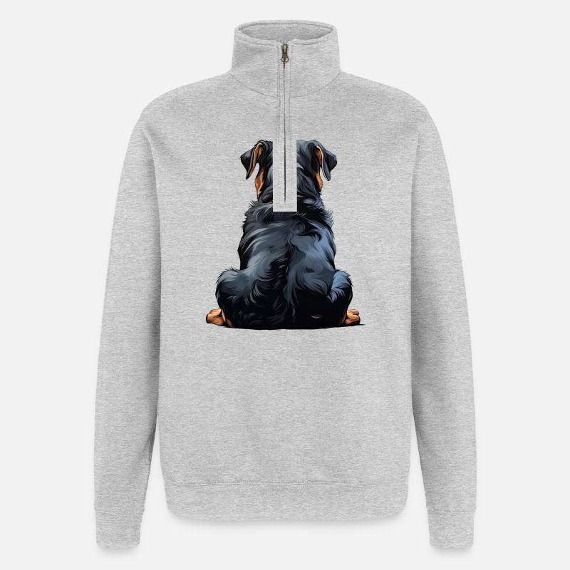 Rottweiler - Sweat à zip 1/4 - gris chiné