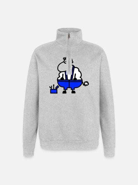 Craftsman's sheep, hero of labor - Quarter-Zip Sweatshirt - heather grey