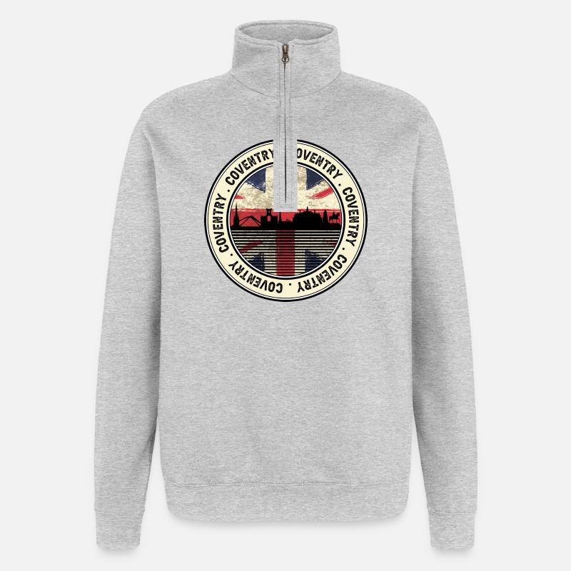 Coventry Union Skyline-Abzeichen - Quarter-Zip-Sweatshirt - Grau meliert