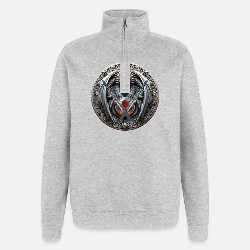 Logo Celtic Mojenn - Sweat à zip 1/4 - gris chiné