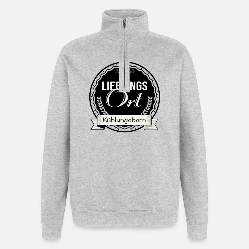 Lieblingsort Kühlungsborn - Quarter-Zip-Sweatshirt - Grau meliert