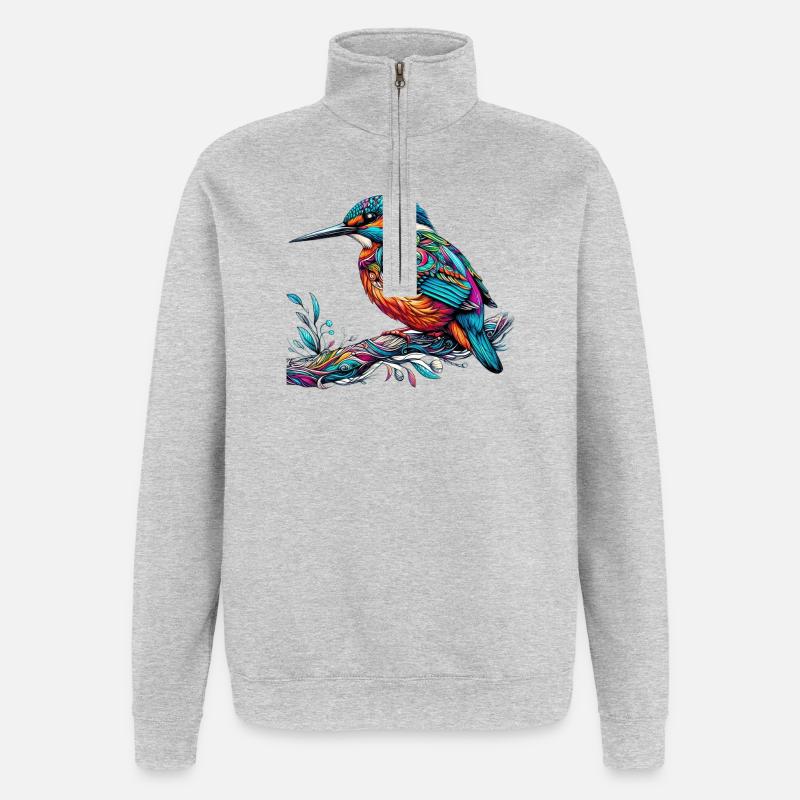 Eisvogel - Quarter-Zip-Sweatshirt - Grau meliert