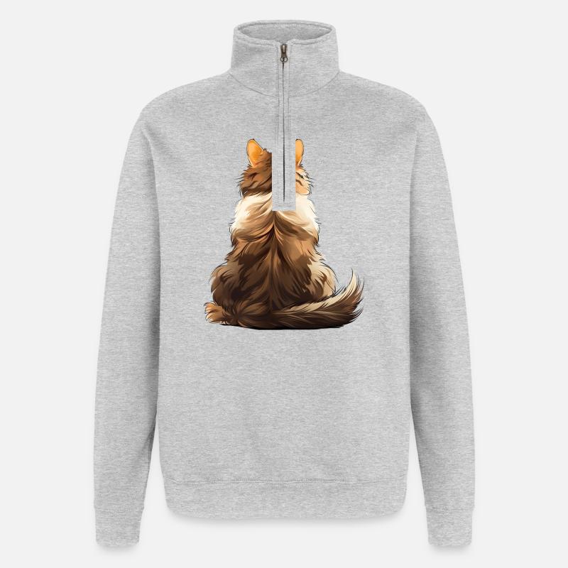 Norwegischer Wald - Quarter-Zip-Sweatshirt - Grau meliert