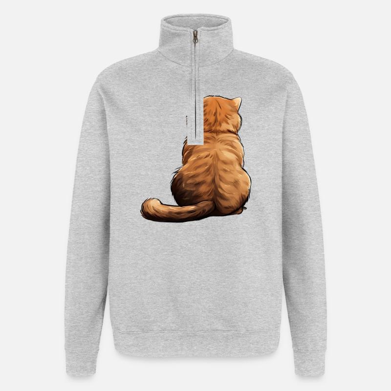 Scottish Fold - Quarter-Zip Sweatshirt - heather grey