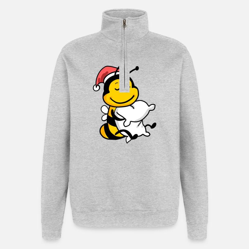 Noël des abeilles - Sweat à zip 1/4 - gris chiné