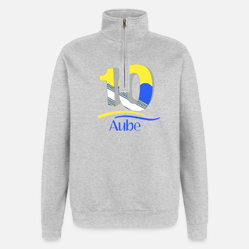 Aube - Sweat à zip 1/4 - gris chiné
