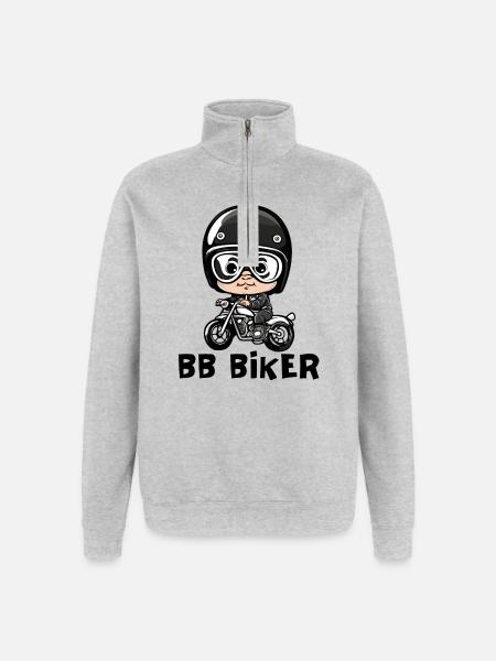 Baby biker, baby biker, baby biker - Quarter-Zip Sweatshirt - heather grey