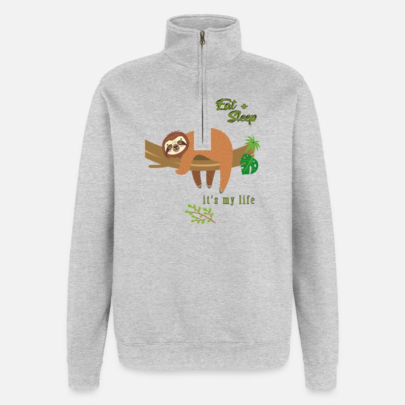 Faultier - Quarter-Zip-Sweatshirt - Grau meliert