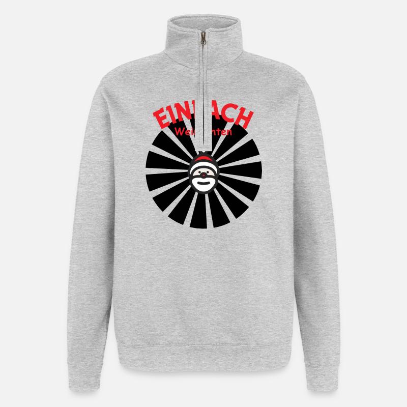 Simplement le Père Noël - Sweat à zip 1/4 - gris chiné