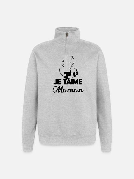 Motif Astral Éclatant pour Vêtements Unisexes - Sweat à zip 1/4 - gris chiné