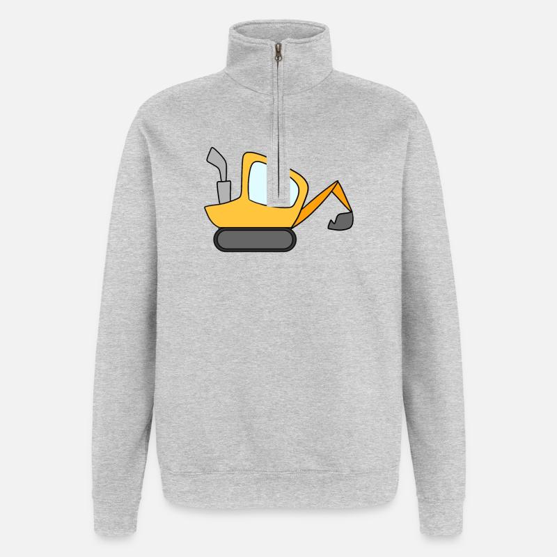 Excavatrice - Sweat à zip 1/4 - gris chiné