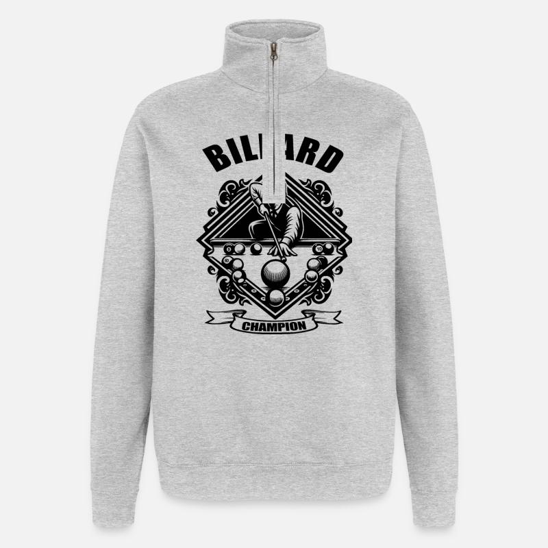 BILLARD - Sweat à zip 1/4 - gris chiné