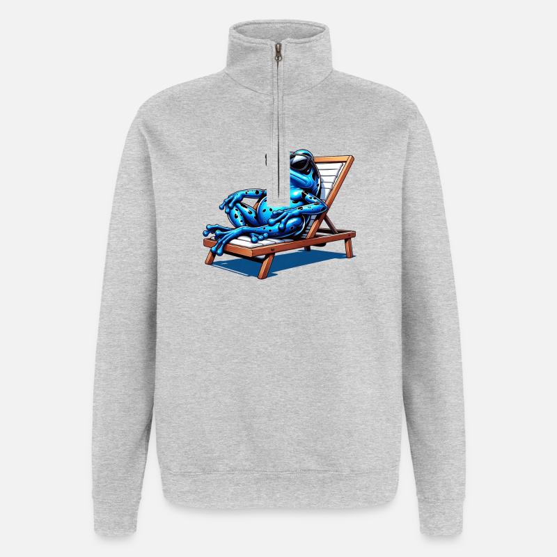 Pfeilgiftfrosch Frosch Design - Quarter-Zip-Sweatshirt - Grau meliert