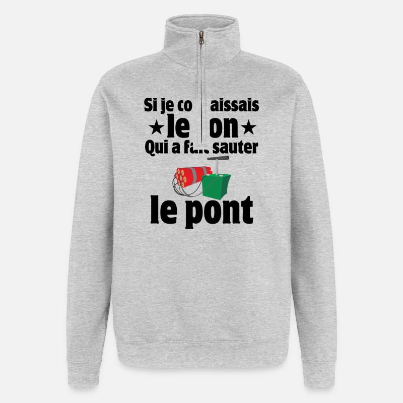 septième compagnie, 7ème compagnie, Pitivier - Sweat à zip 1/4 - gris chiné