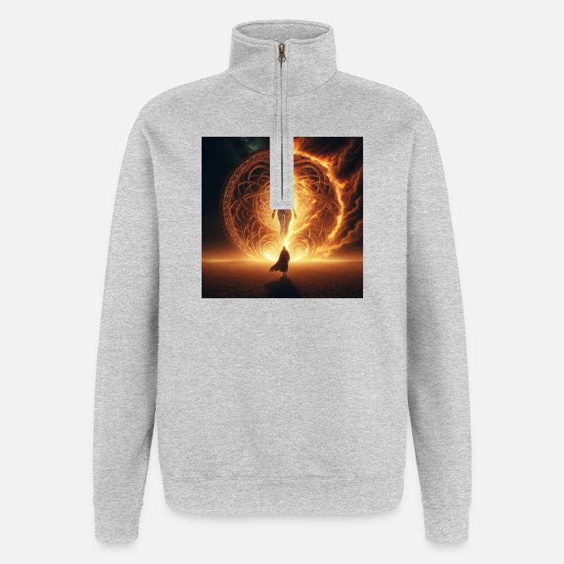 Sternentor - Quarter-Zip-Sweatshirt - Grau meliert