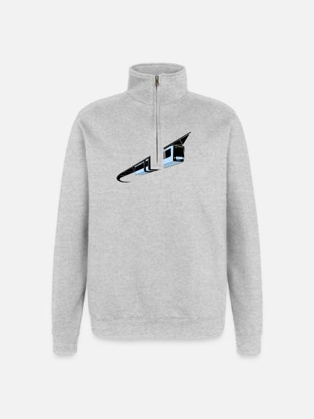 Wuppertal Schwebebahn bunt - Quarter-Zip-Sweatshirt - Grau meliert