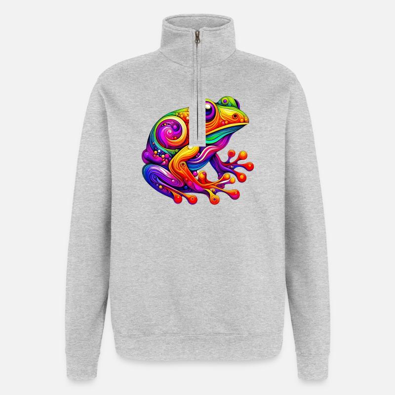 Frosch - Quarter-Zip-Sweatshirt - Grau meliert