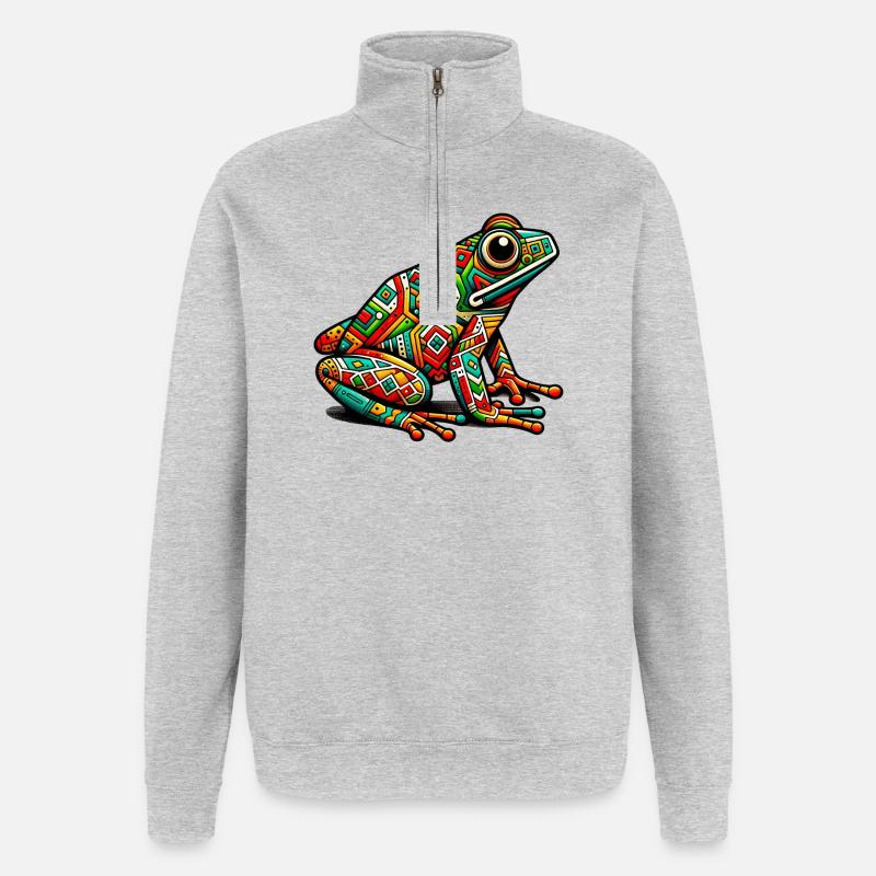Frosch - Quarter-Zip-Sweatshirt - Grau meliert
