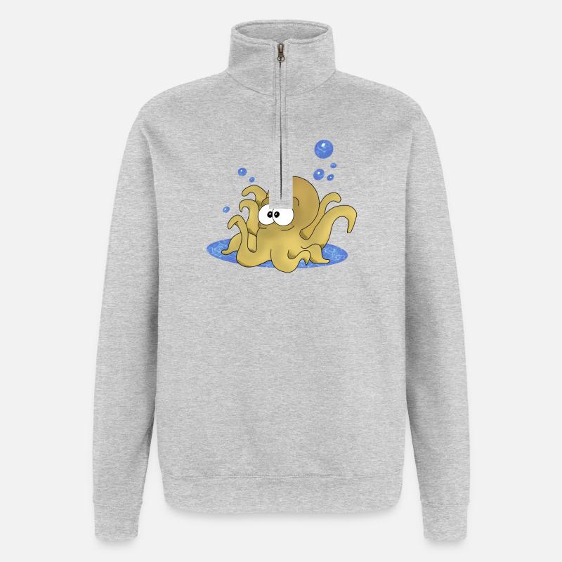 Octopus - Quarter-Zip Sweatshirt - heather grey