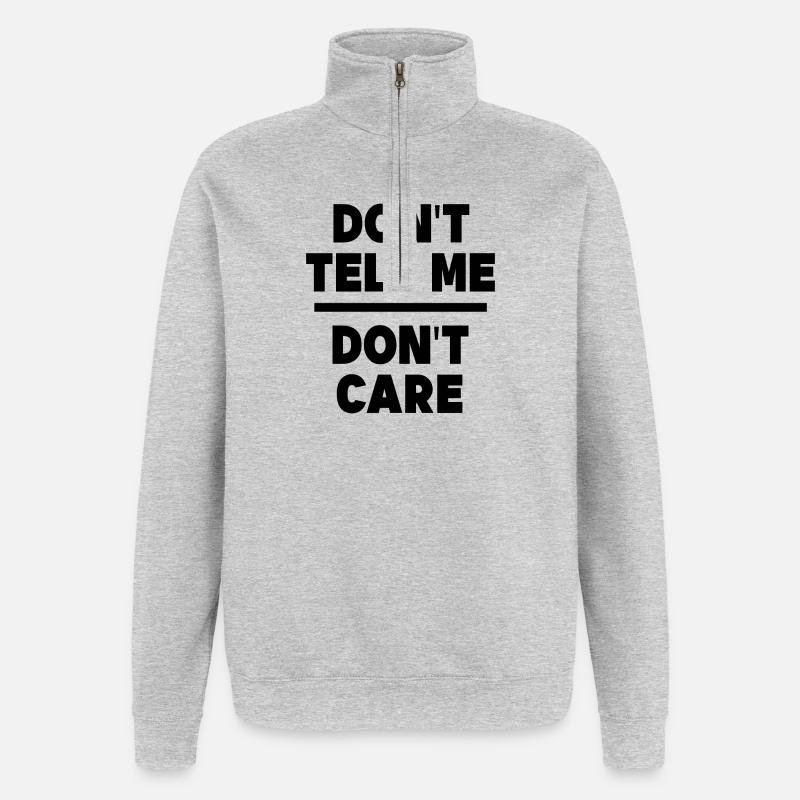 Ist Mir Wurscht Egal Statement Chill - Quarter-Zip-Sweatshirt - Grau meliert