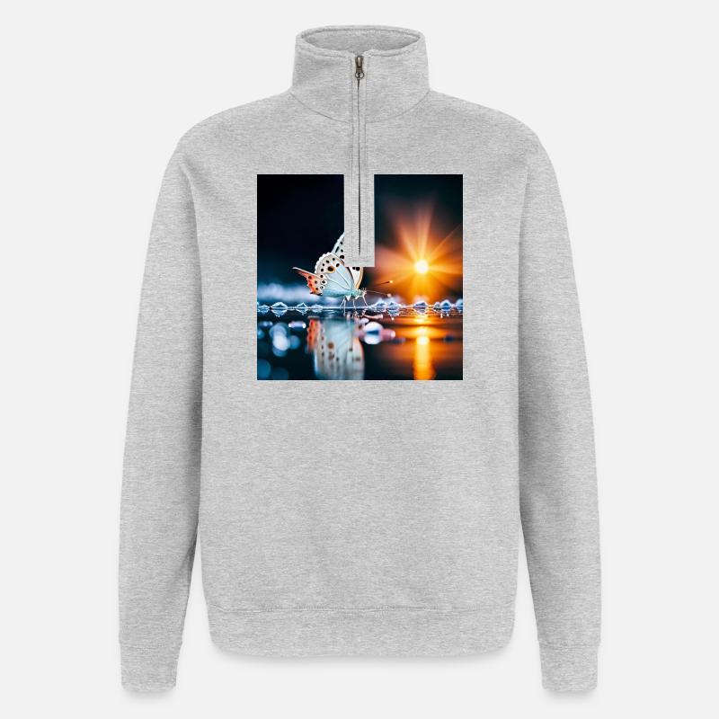 Motte - Quarter-Zip-Sweatshirt - Grau meliert