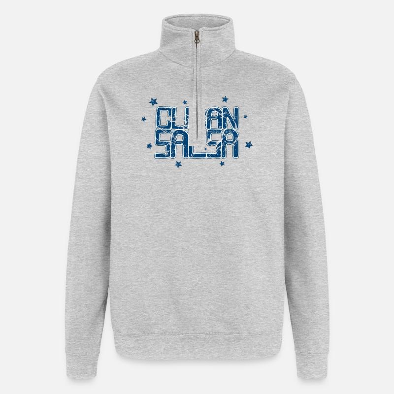 Cuban Salsa Rueda Timba Tanzen - Quarter-Zip-Sweatshirt - Grau meliert