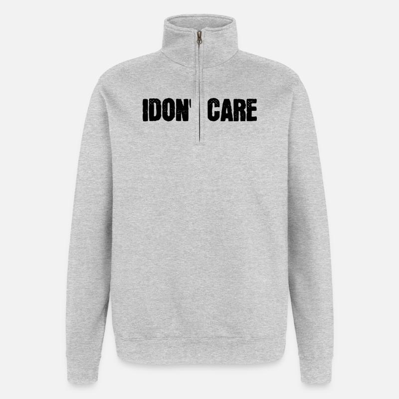 Ist Mir Wurscht Statement Egal - Quarter-Zip-Sweatshirt - Grau meliert