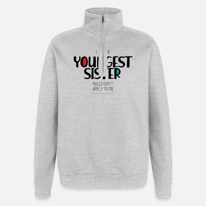 Sœur cadette - Sweat à zip 1/4 - gris chiné